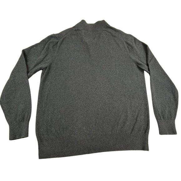 Eddie Bauer Sweater Mens Large Blue 1/4 Zip Mock Neck Cotton Cashmere Knit - Picture 2 of 9